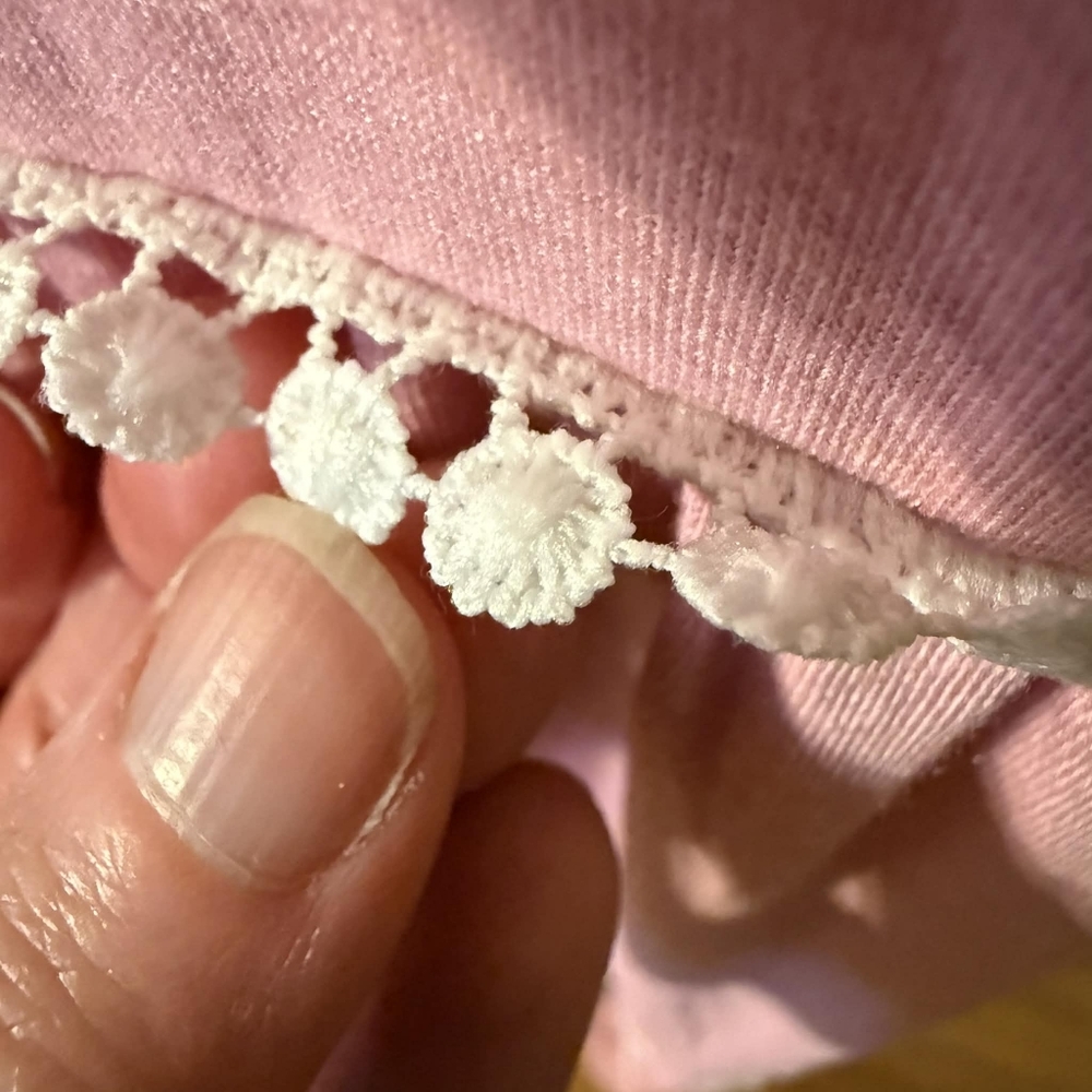 NWT Merokeety Pink Flutter Sleeve Crochet Crew Flowy Tiered Shirt Dress Maxi M - Picture 5 of 11